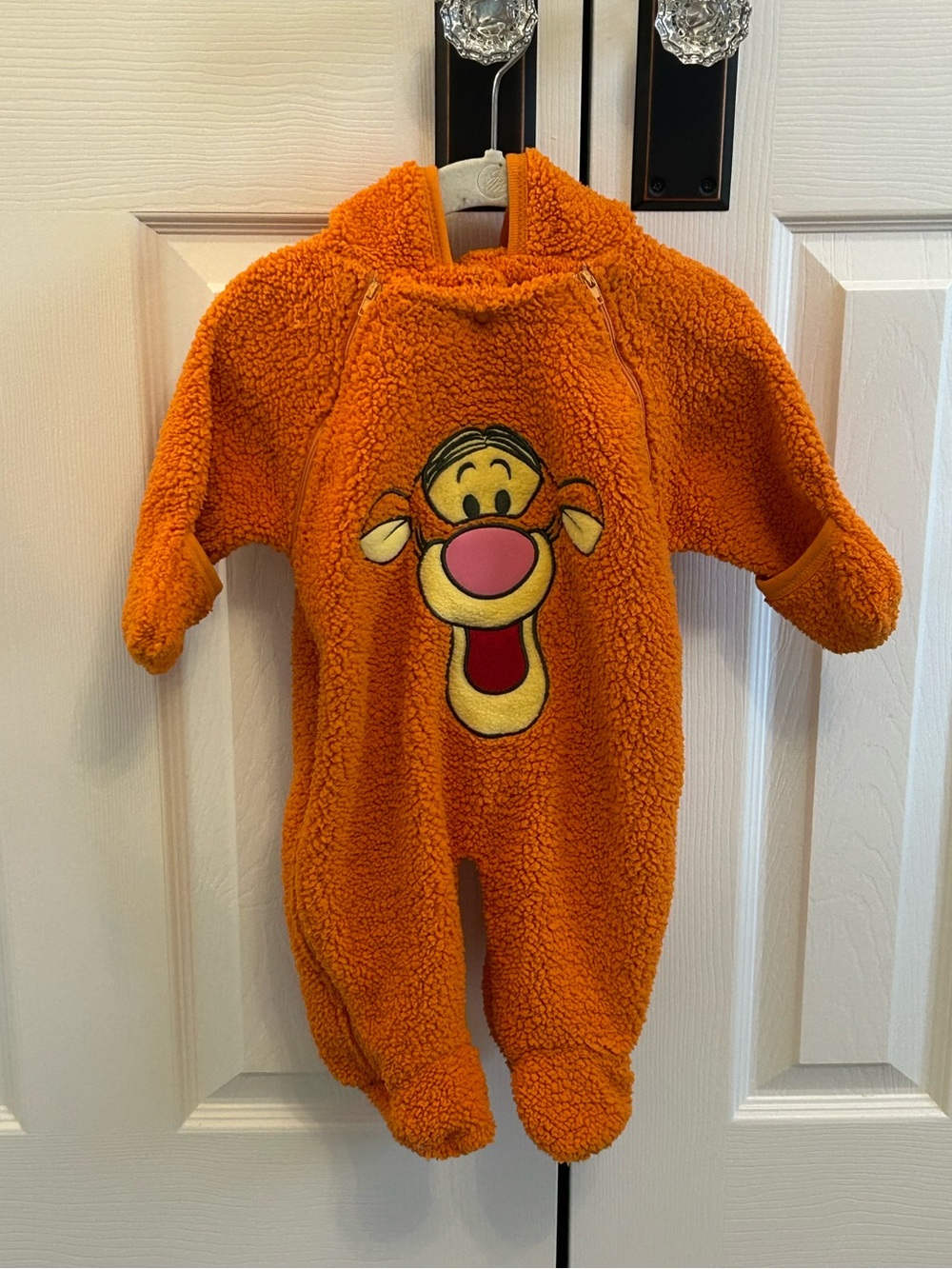 Disney Baby Orange Tigger Sherpa Footie One-Piece 3-6 months.
